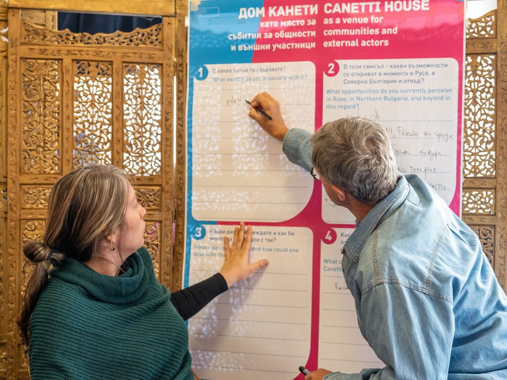 Ein Zukunftsworkshop für das Canetti Haus in Ruse, Dialog moderieren, Katharina Lampe